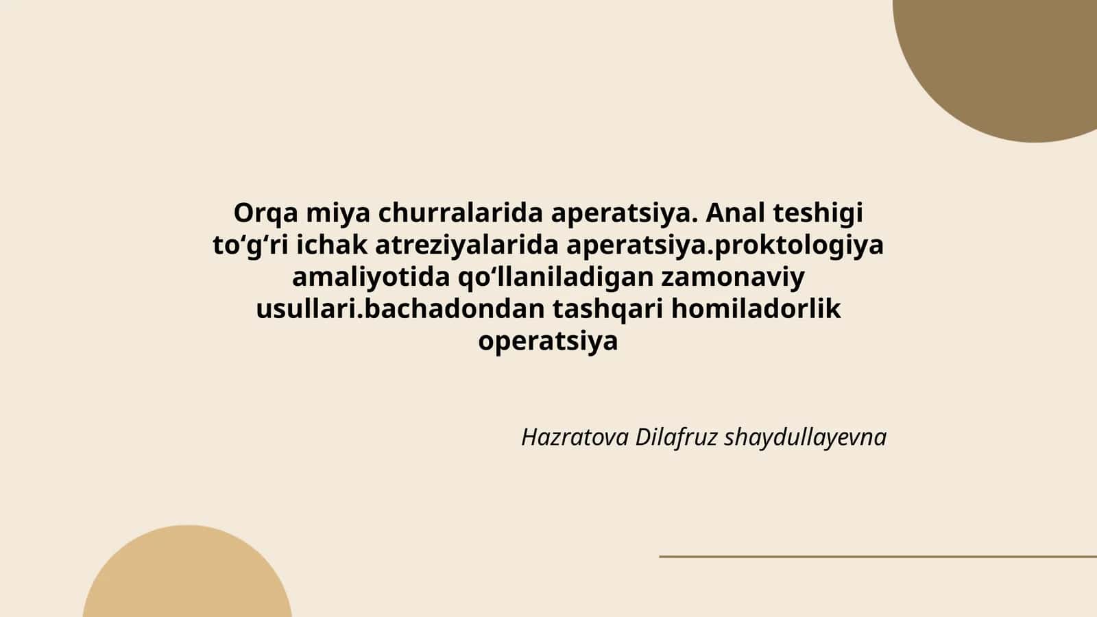 Orqa miya churralarida aperatsiya 1