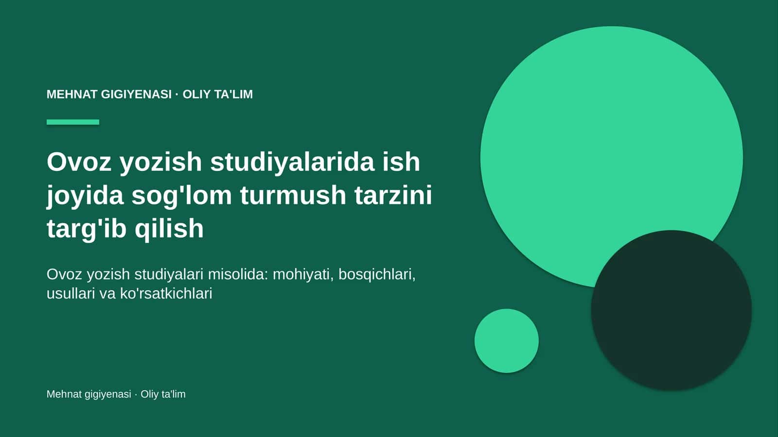 ovoz yozish studiyalarida ish joyida sog'lom turmush tarzini targ'ib qilish 8224 1