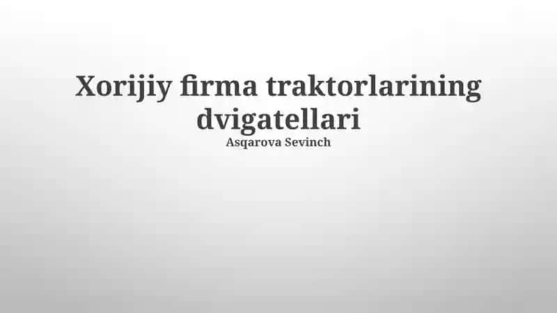 Traktorlarining dvigatellari