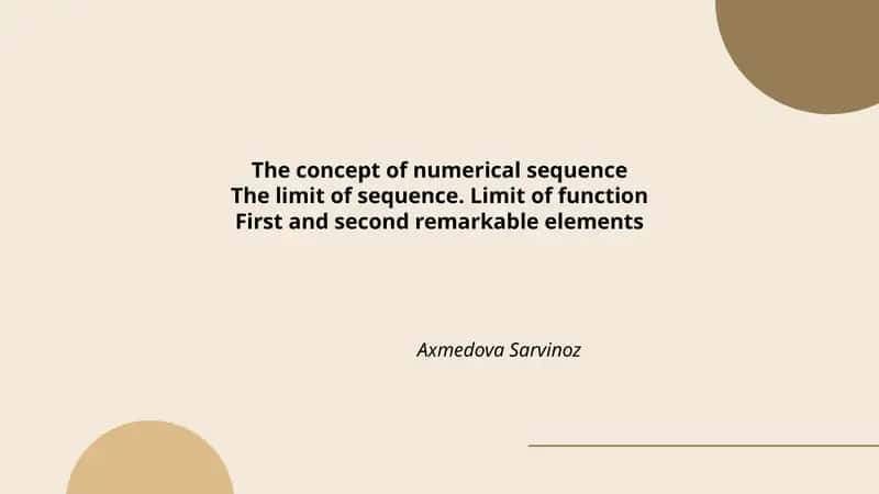 Numerical Sequences 1