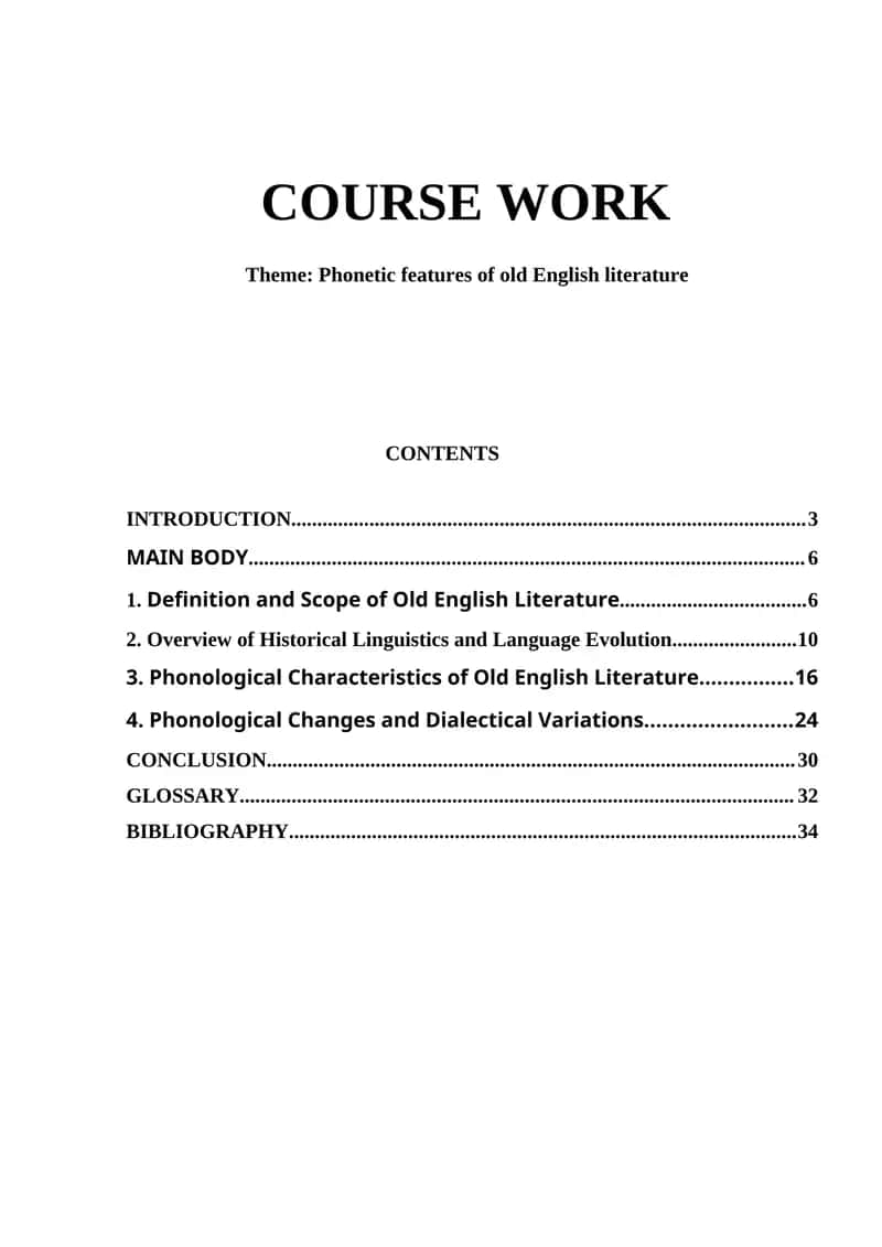 Phonetic Features of Old English Literature 1