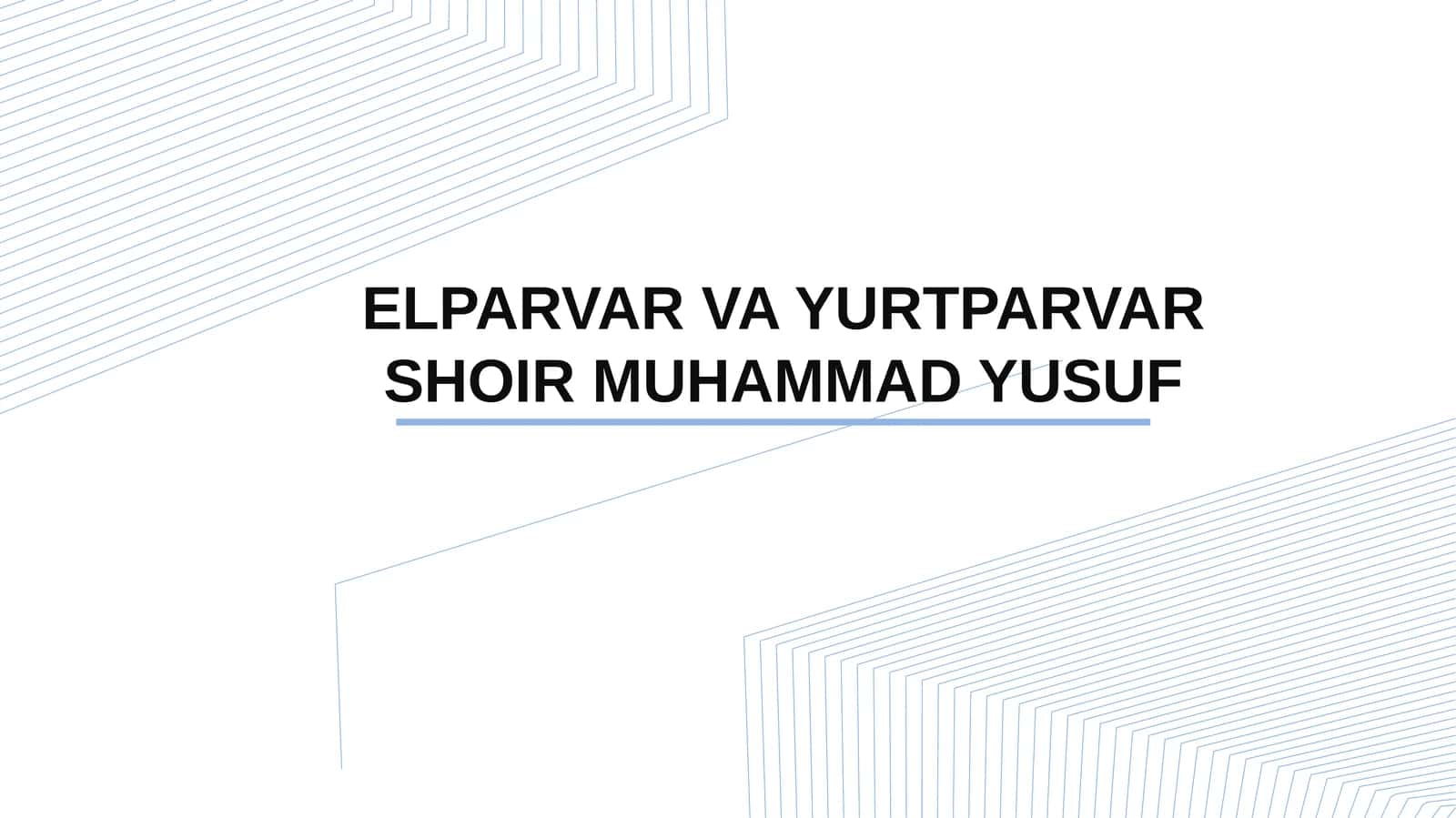 ELPARVAR VA YURTPARVAR SHOIR MUHAMMAD YUSUF 1