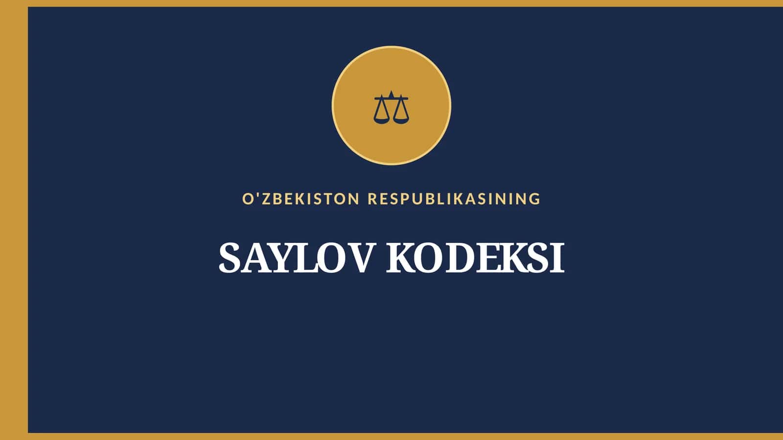 SAYLOV KODEKSI 1