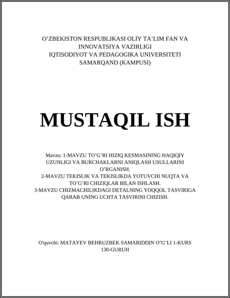 To'g'ri chiziq kesmasi 1