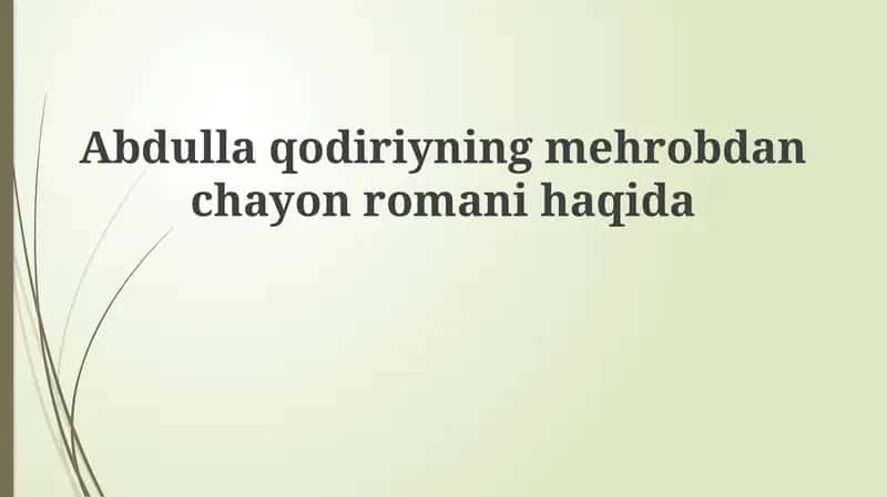 Mehrobdan chayon 1
