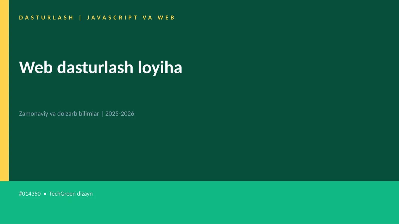 DASTURLASH | JAVASCRIPT VA WEB 1