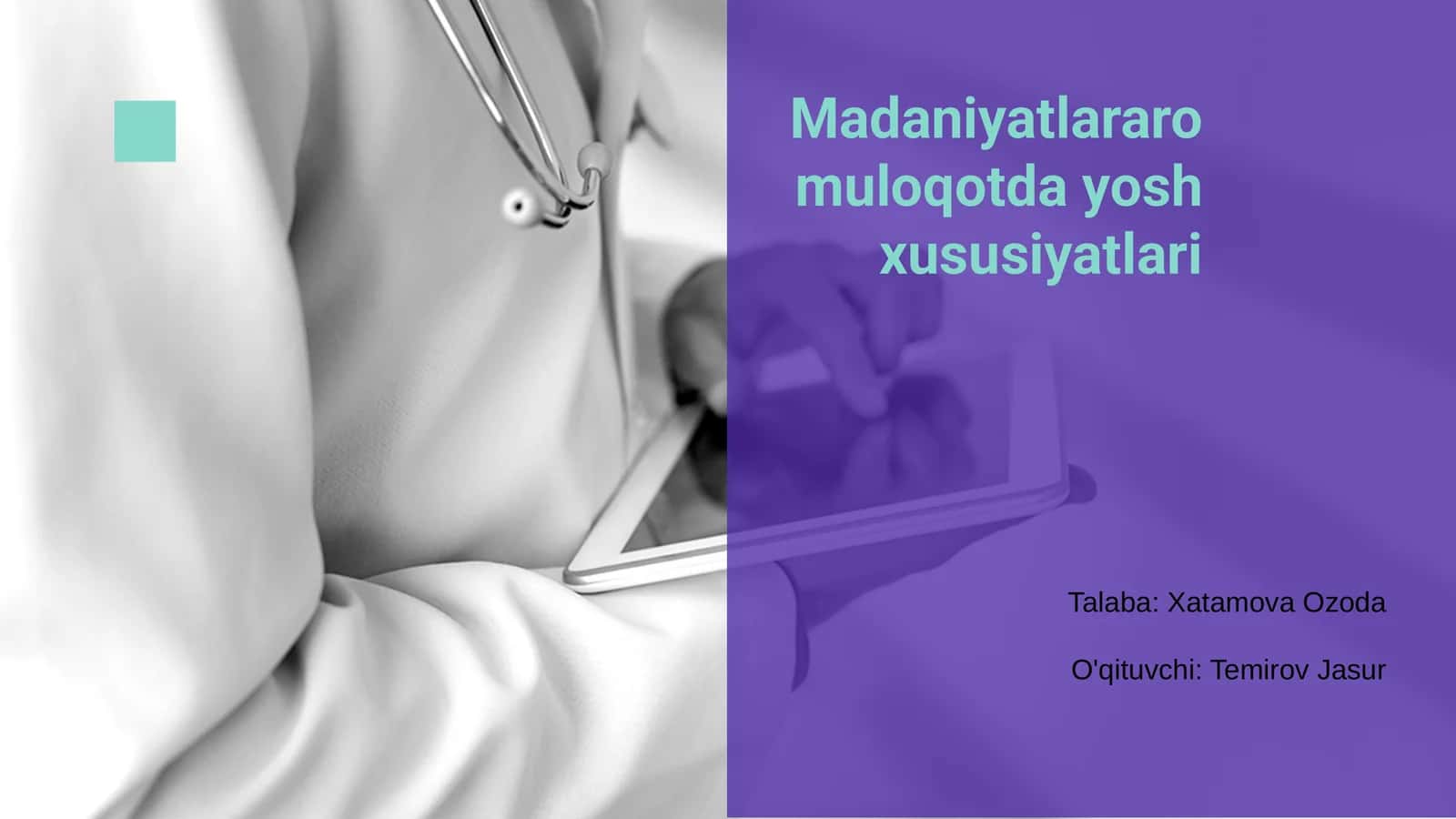 Madaniyatlararo muloqotda yosh xususiyatlari 1