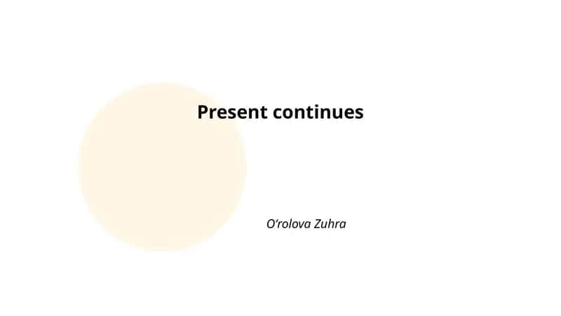 Present Continuous 1