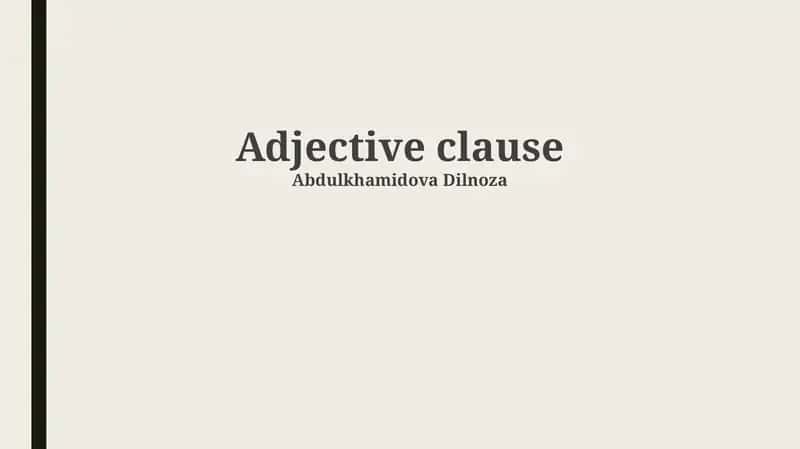 Adjective clause 1