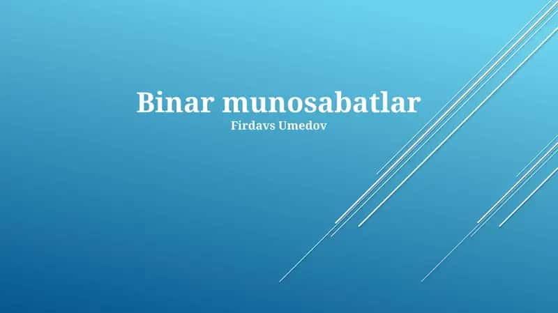 Ikkilik Ma'lumot Tuzilmalari 1