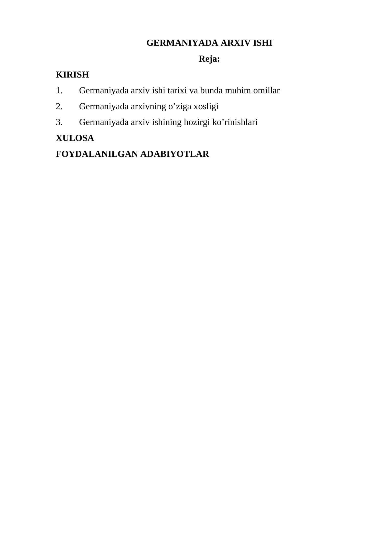 GERMANIYADA ARXIV ISHI 1
