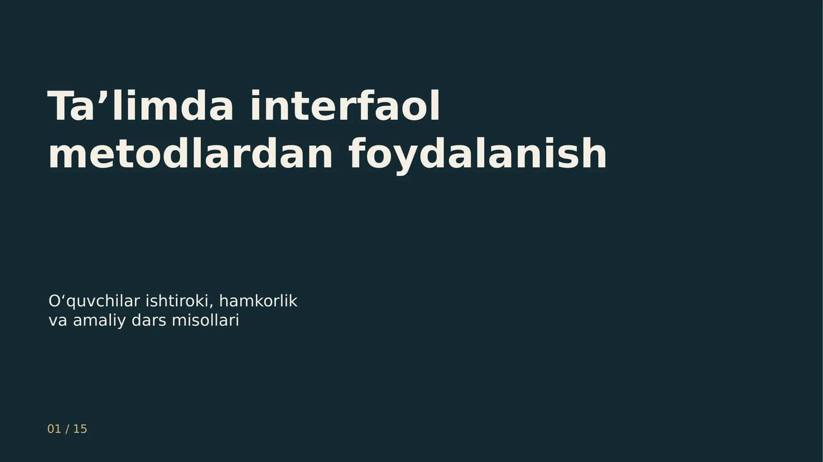 Interfaol ta'lim 1