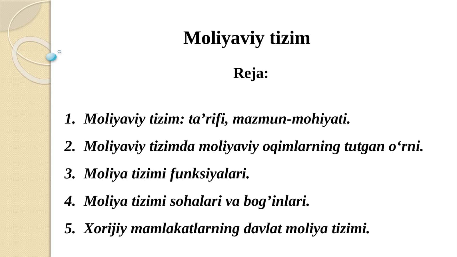 Moliyaviy tizim 1