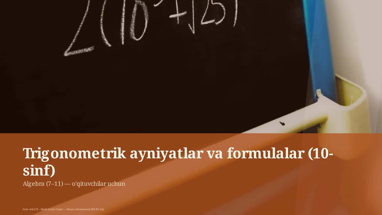 Trigonometrik ayniyatlar va formulalar (10-sinf) 1