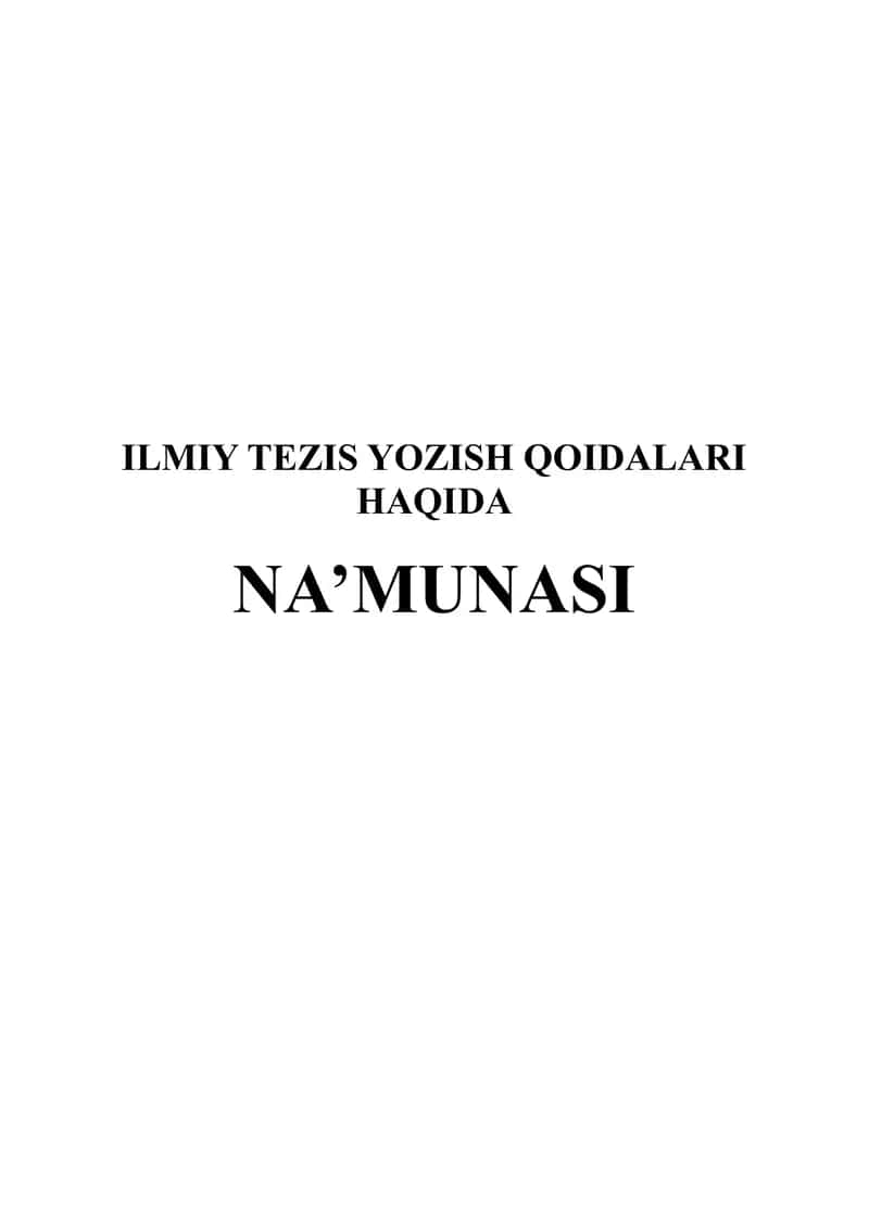 ILMIY TEZIS YOZISH QOIDALARI HAQIDA 1