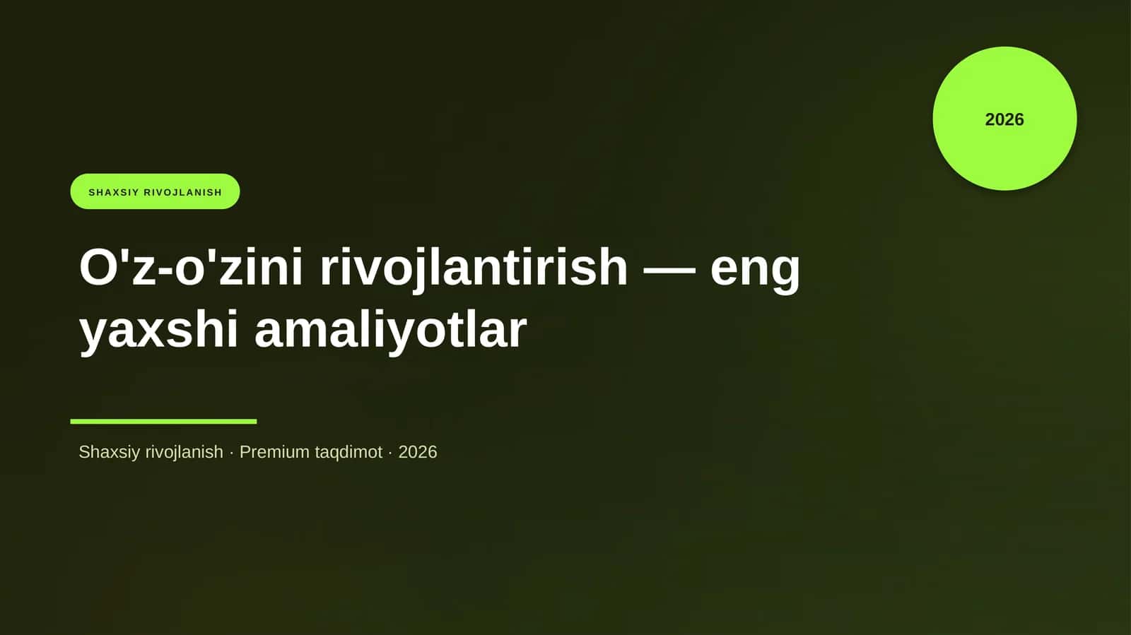 O'z-o'zini rivojlantirish 1