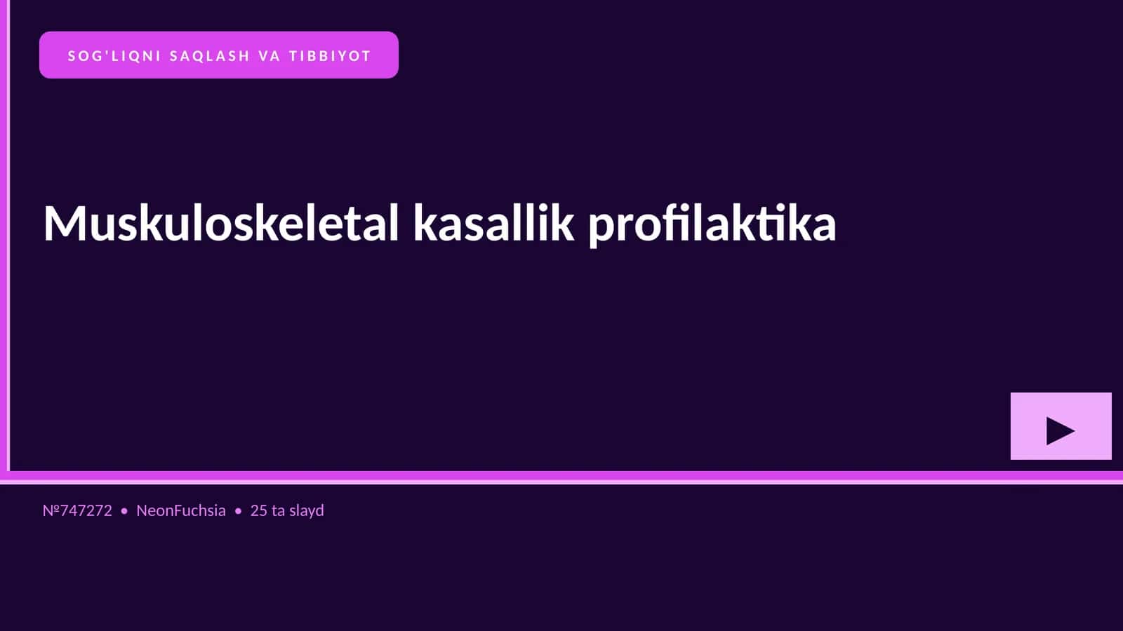 Muskuloskeletal kasallik profilaktika 1