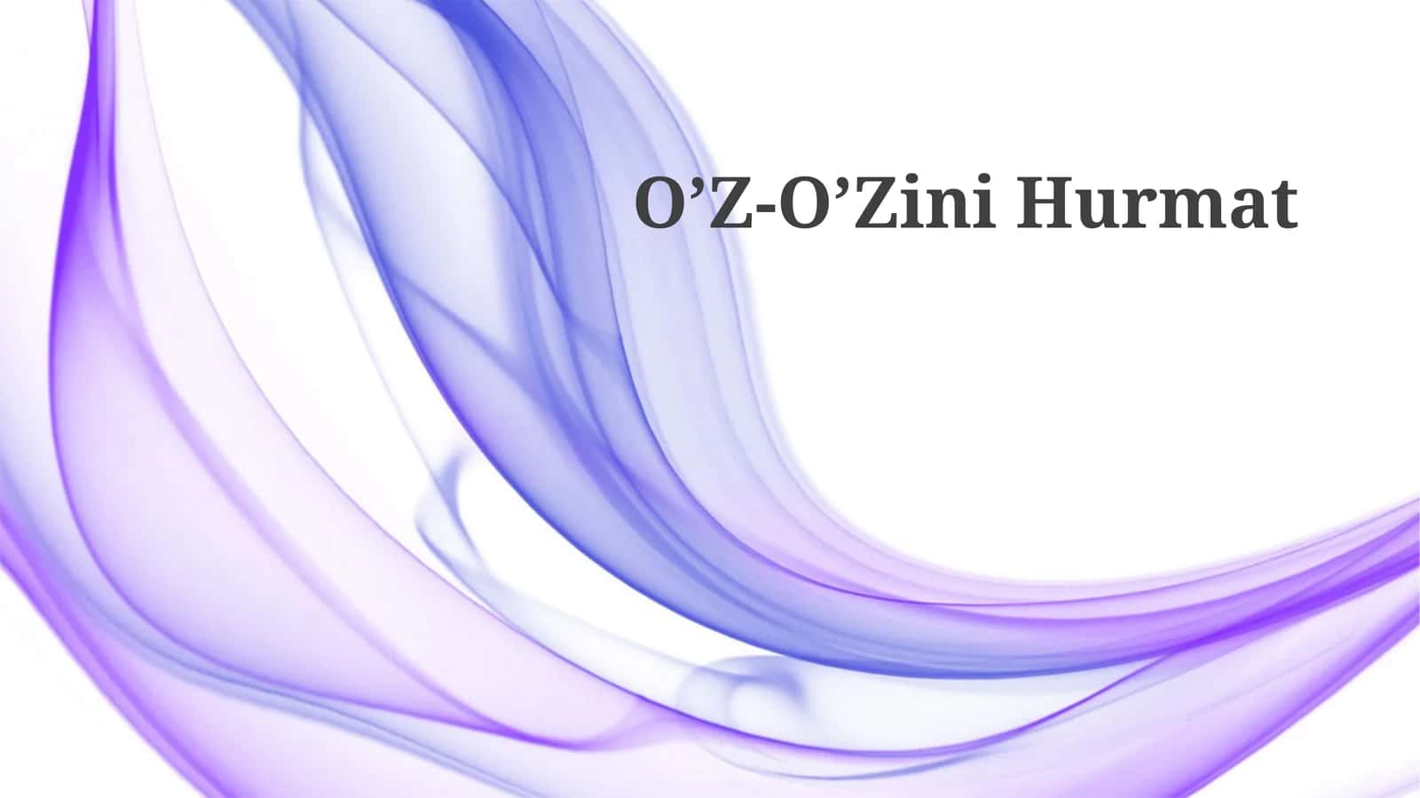 O’Z-O’Zini Hurmat 1