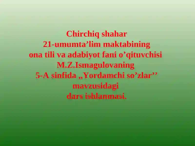 Yordamchi so’zlar