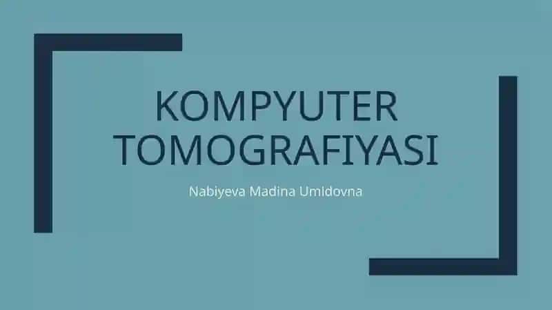 Kompyuter tomografiyasi