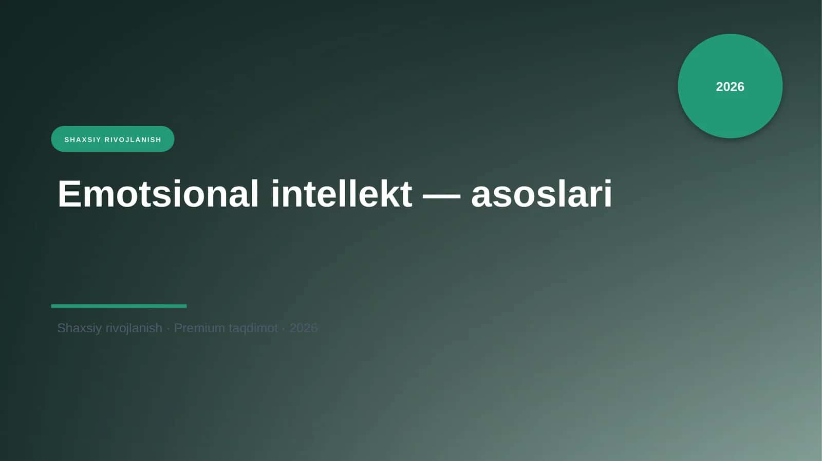 Emotsional intellekt — asoslari 1