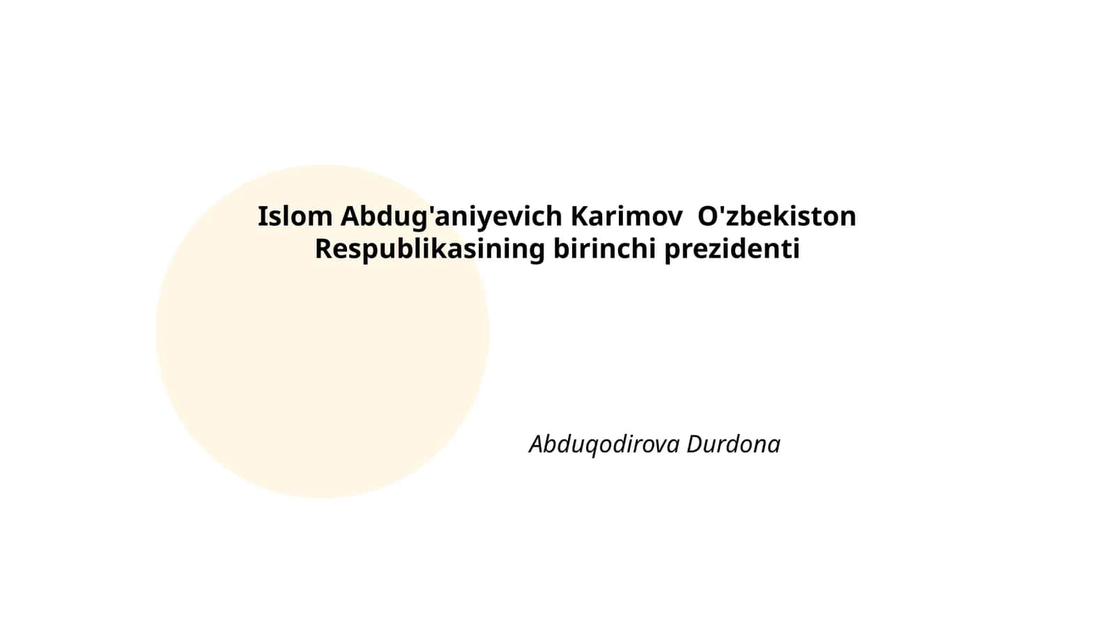 Islom Karimovning hayot yo'li 1