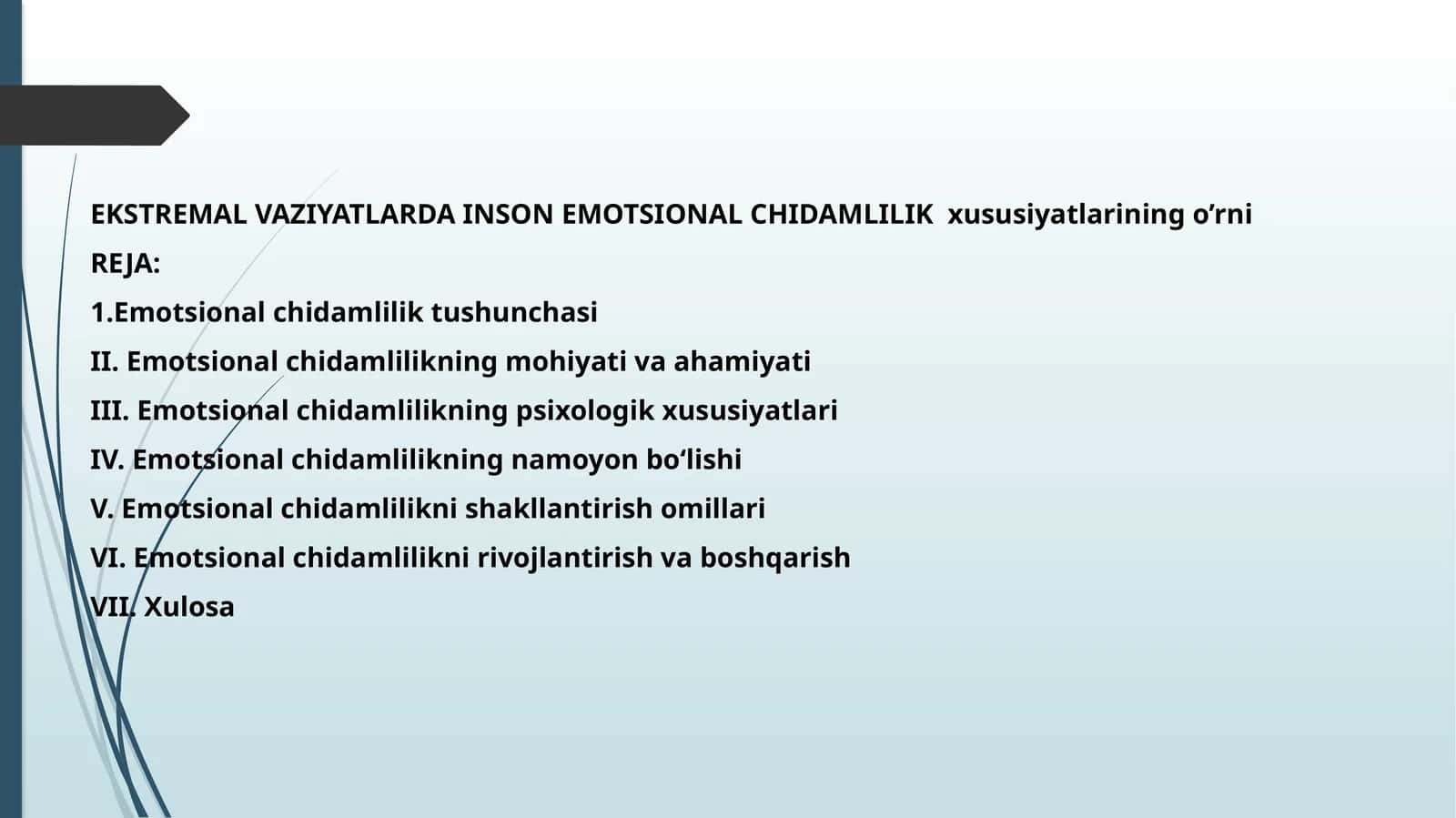 Emotsional Chidamlilik Xususiyatlari 1