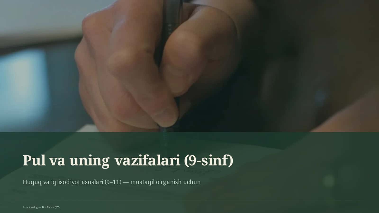 Pul va uning vazifalari (9-sinf) 1
