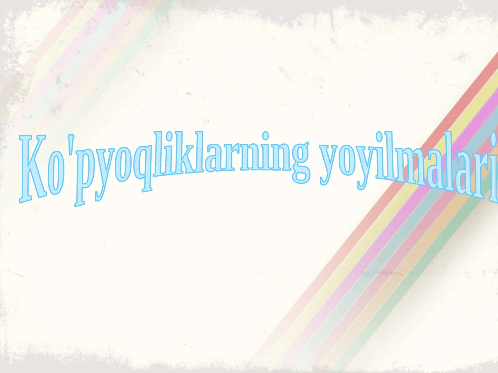 Ko'pyoqliklarning yoyilmalari 1