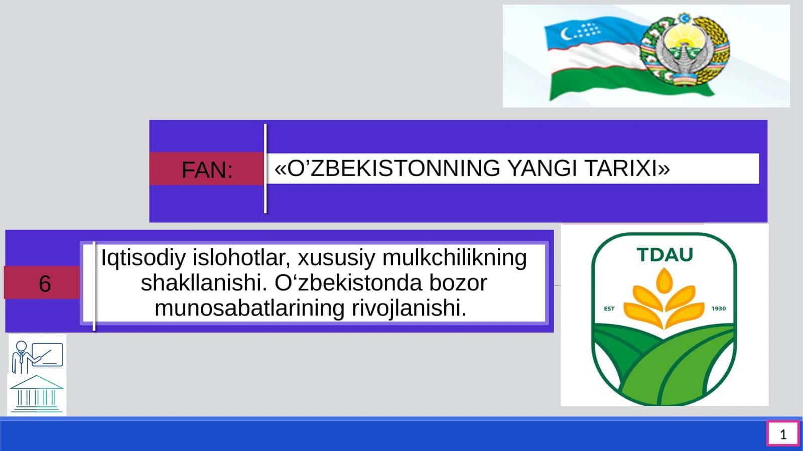 O‘ZBEKISTONNING YANGI TARIXI 1