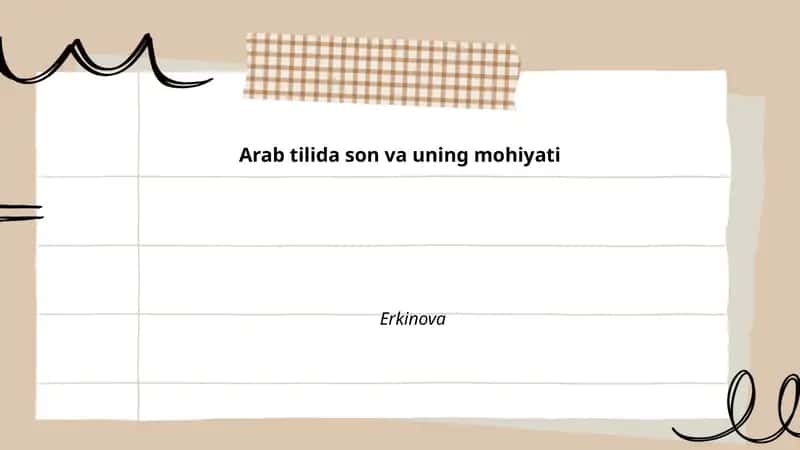 Arab tilida son va uning mohiyati 1