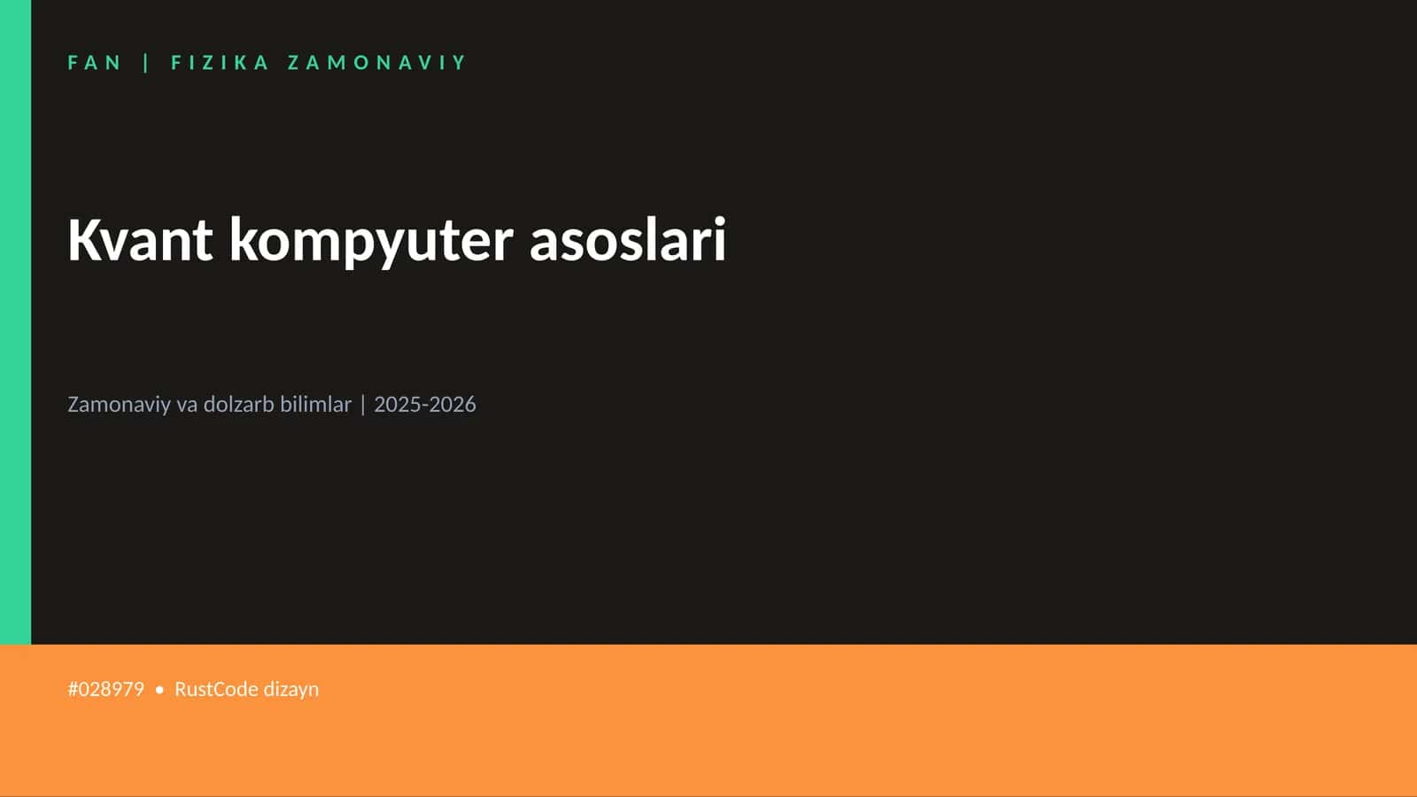 Kvant kompyuter asoslari 1