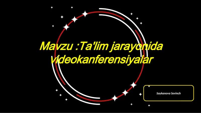 Videokonferensiyalar va ta'lim 1