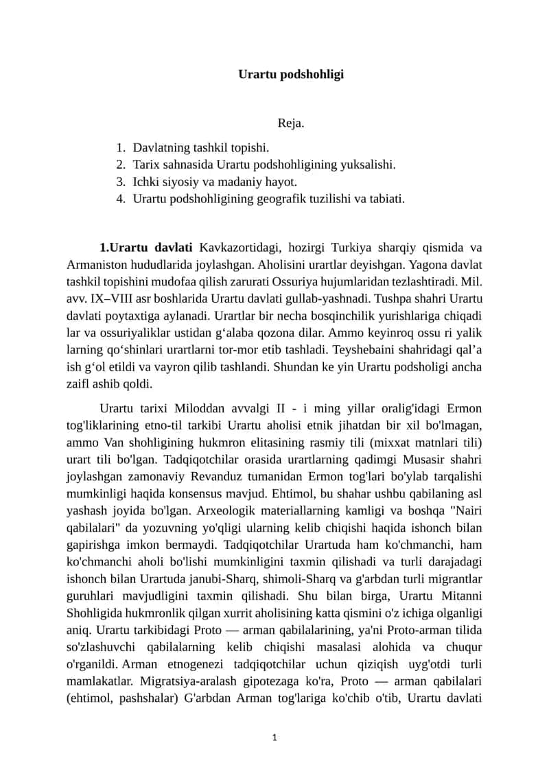 Urartu podshohligi 1