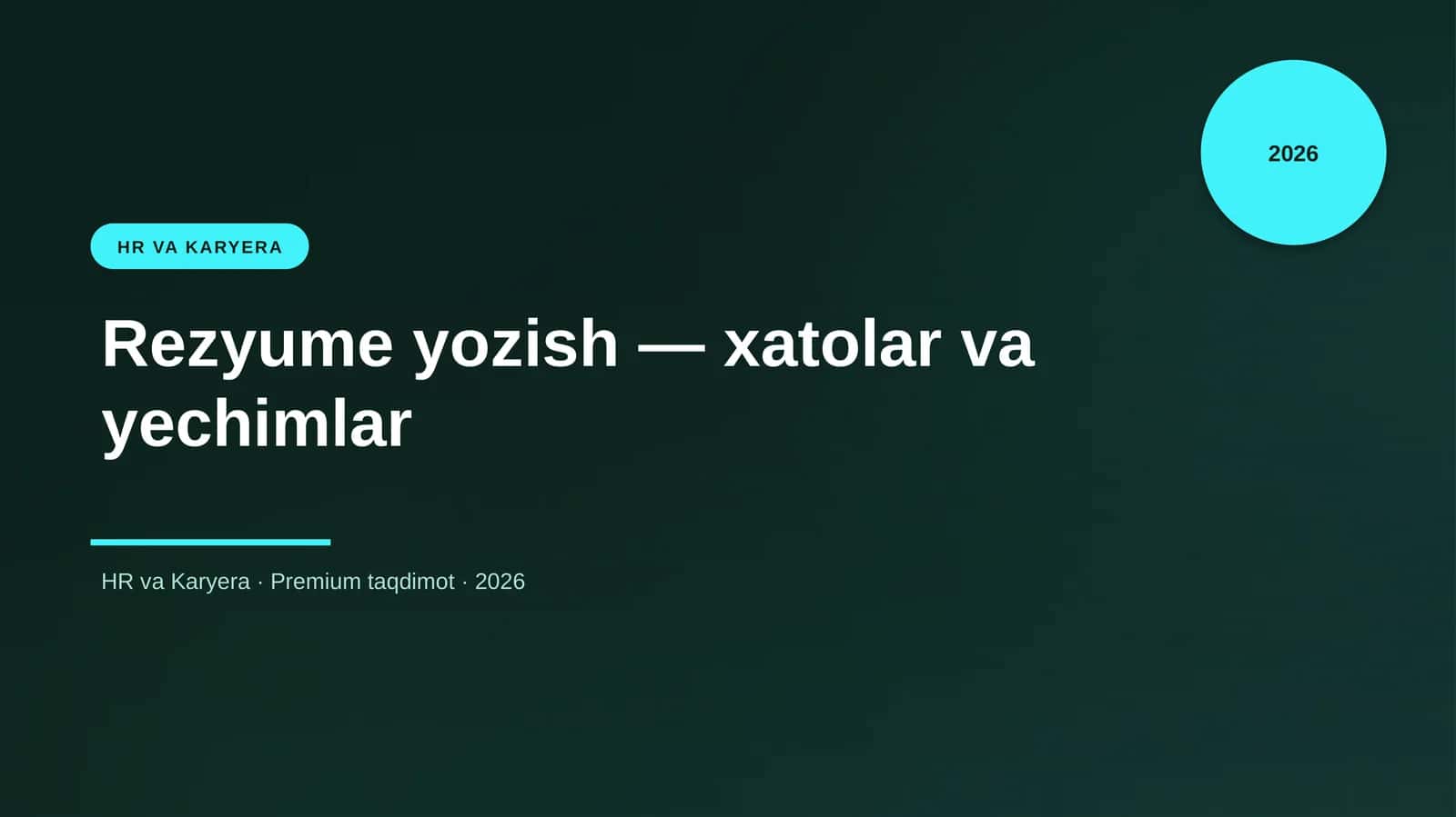 Rezyume yozish — xatolar va yechimlar 1