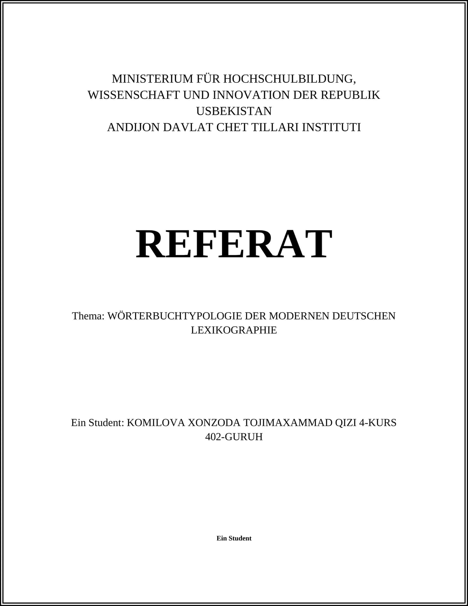 WÖRTERBUCHTYPOLOGIE DER MODERNEN DEUTSCHEN LEXIKOGRAPHIE 1