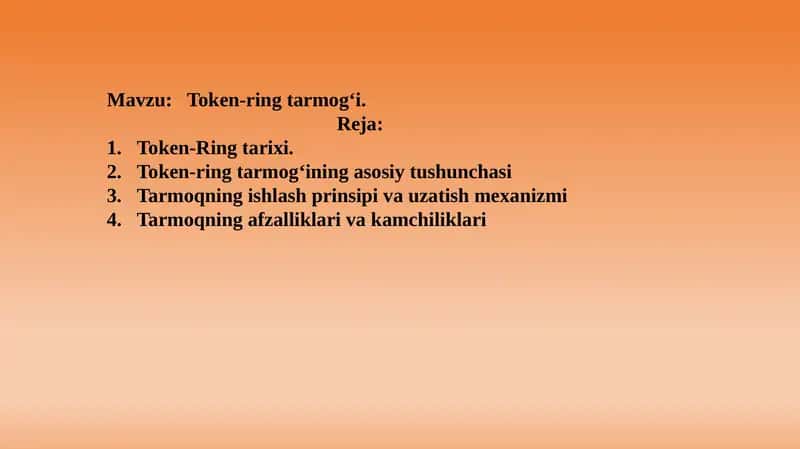 Token ring tarmog'i 1