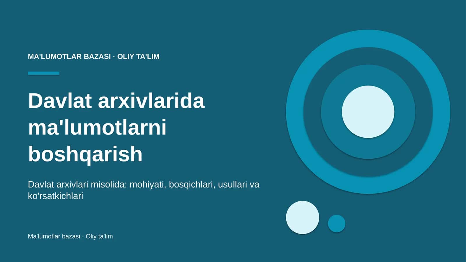 Davlat arxivlarida ma'lumotlarni boshqarish 1