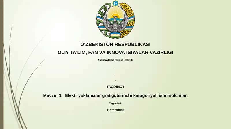 Elektr yuklamalar grafigi 1