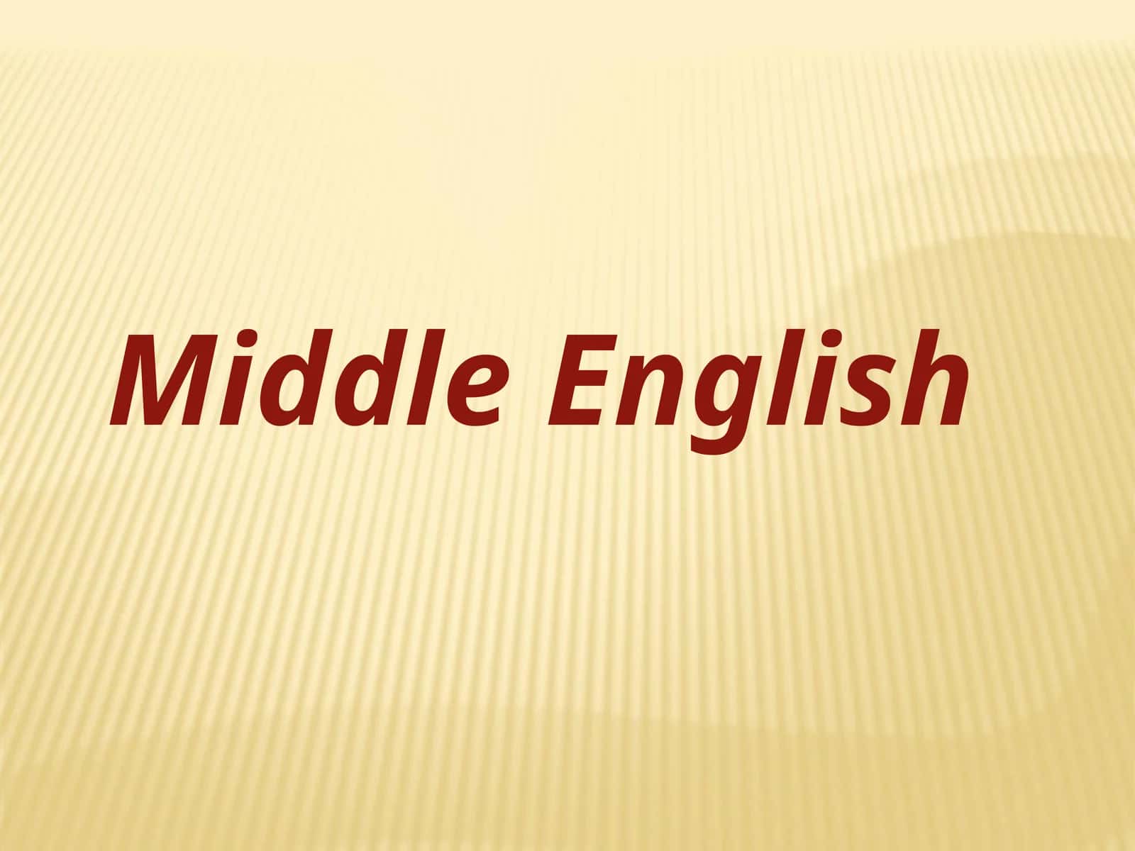 Middle English 1