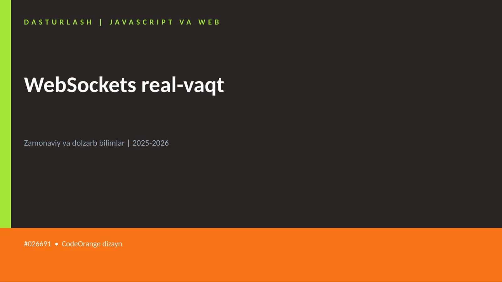DASTURLASH | JAVASCRIPT VA WEB 1