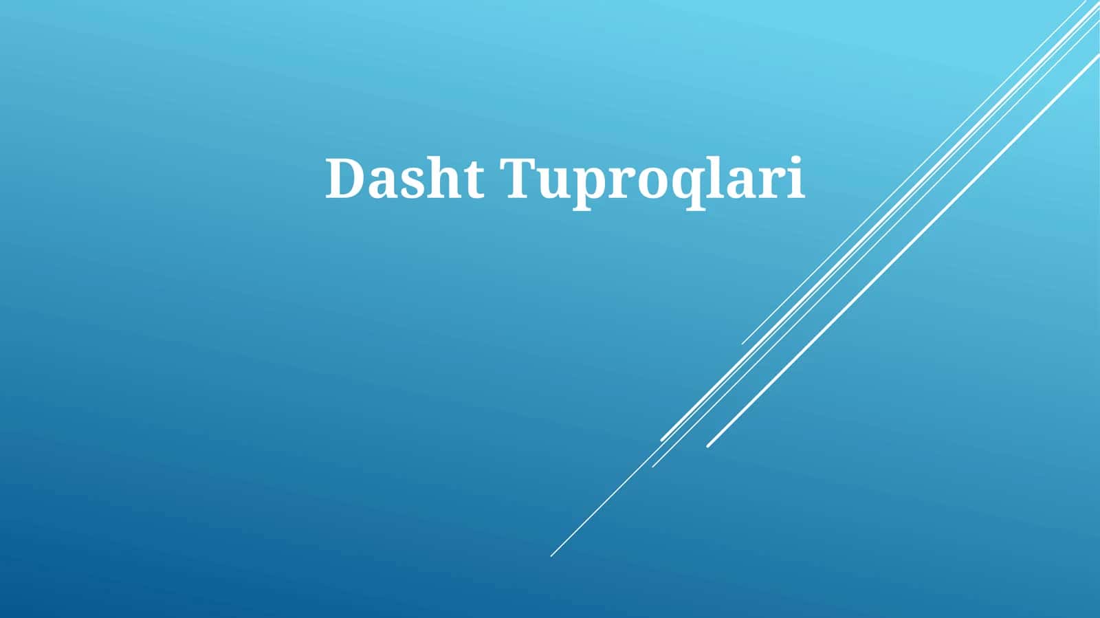 DashtTuproqlari 1