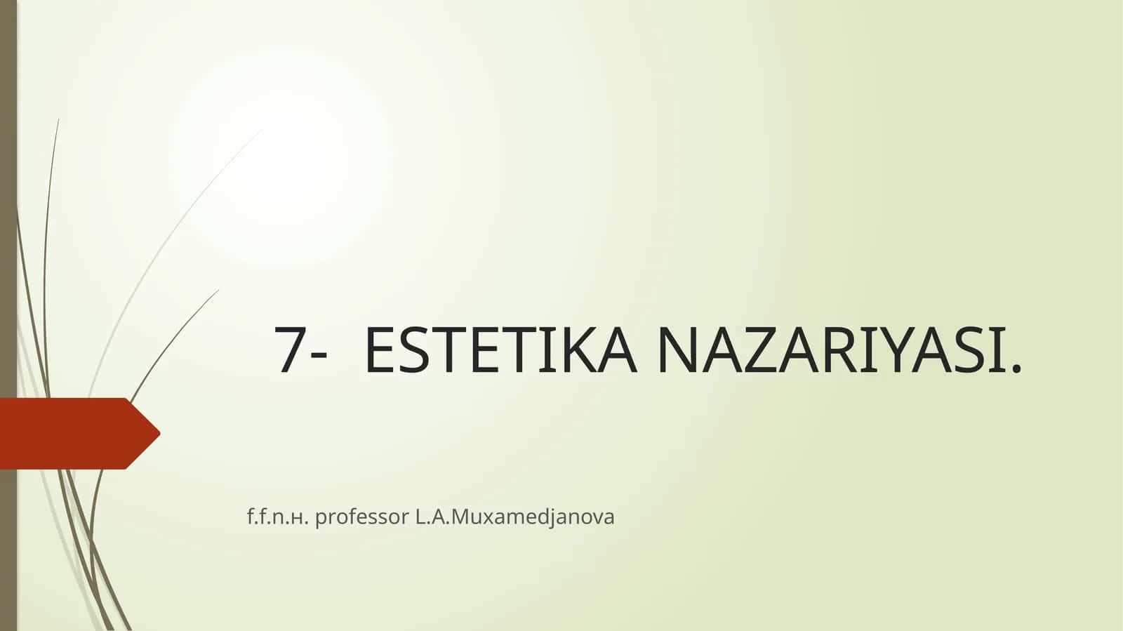 ESTETIKA NAZARIYASI 1