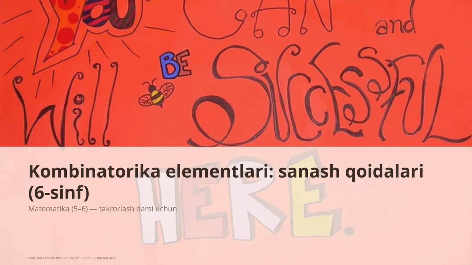 Kombinatorika elementlari: sanash qoidalari (6-sinf) 1