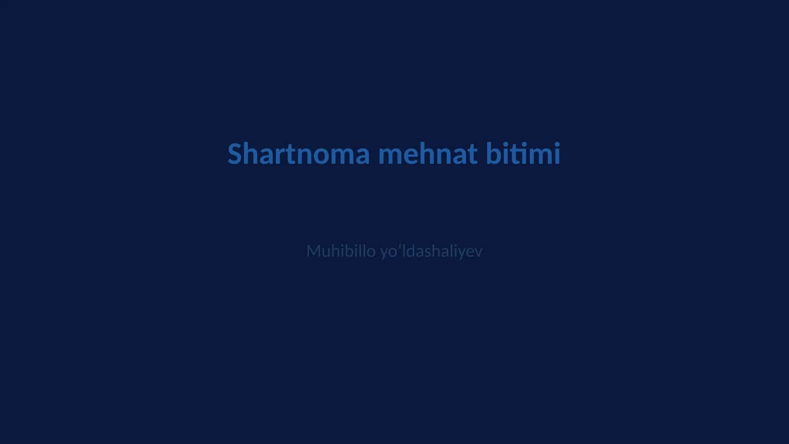 Shartnoma mehnat bitimi 1