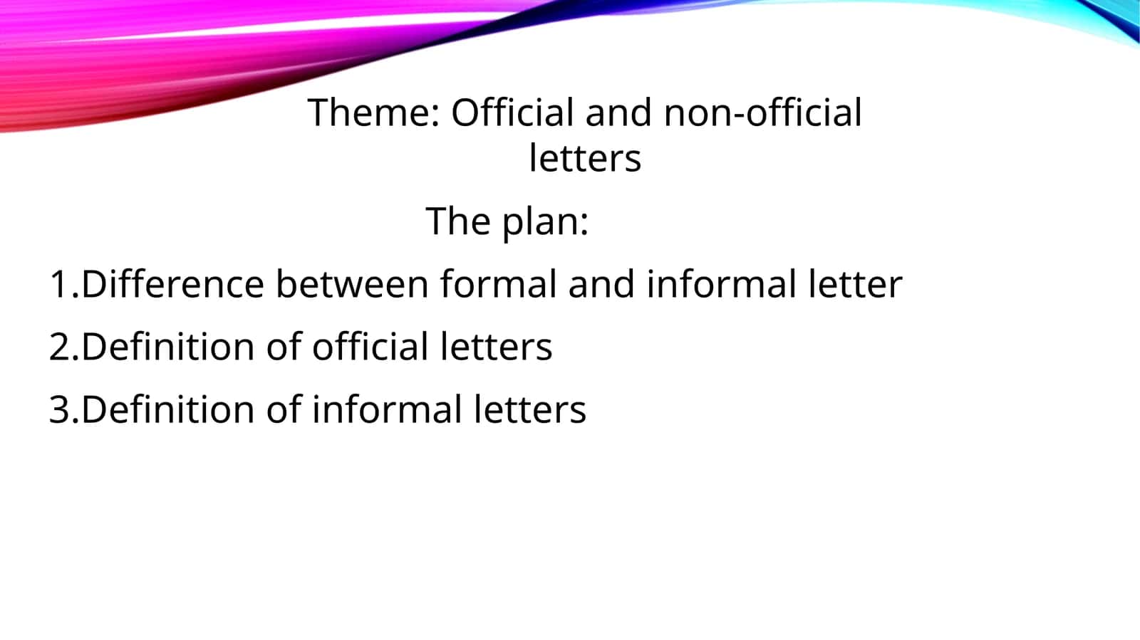 Official and non-official letters 1