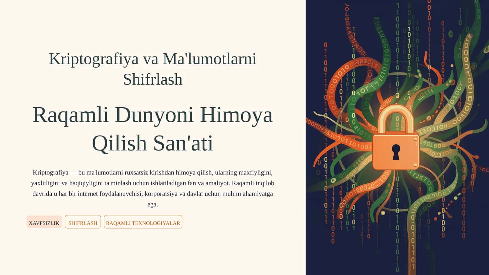 Kriptografiya va Ma'lumotlarni Shifrlash 1