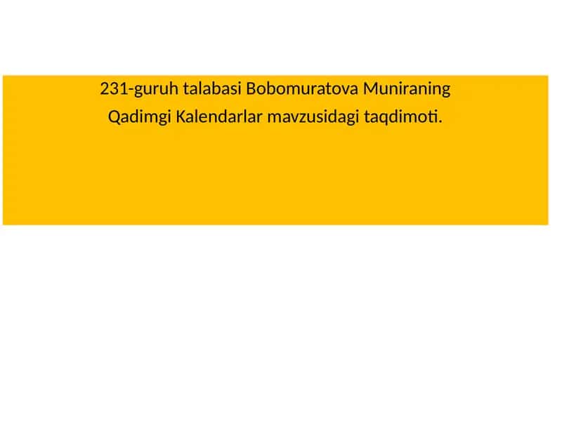 Kalendarlar tarixi 1