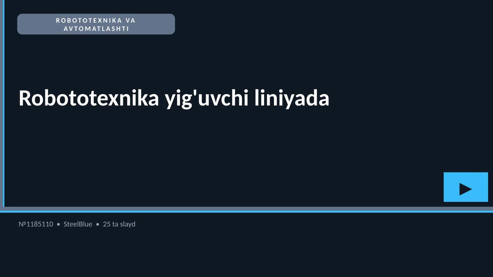 Robototexnika va avtomatlashtirish 1