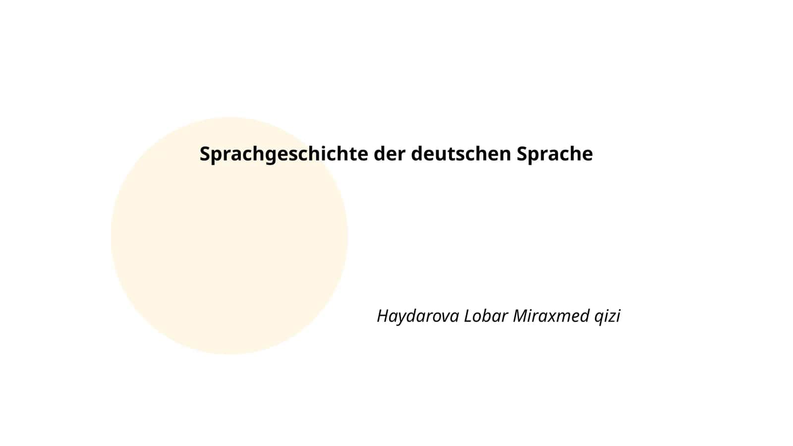 Sprachgeschichte der deutschen Sprache 1